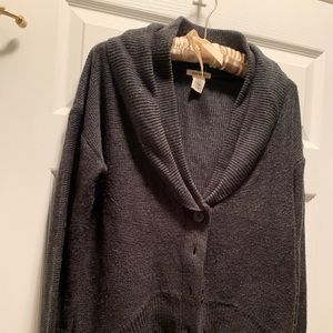 Gray shawl sweater